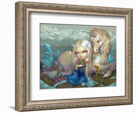 Fiona and the Unicorn-Jasmine Becket-Griffith-Framed Premium Giclee Print
