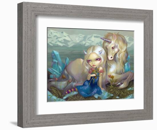 Fiona and the Unicorn-Jasmine Becket-Griffith-Framed Premium Giclee Print