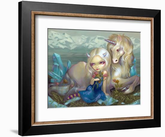 Fiona and the Unicorn-Jasmine Becket-Griffith-Framed Premium Giclee Print