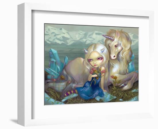 Fiona and the Unicorn-Jasmine Becket-Griffith-Framed Premium Giclee Print