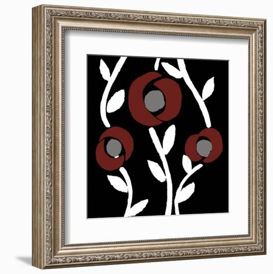 Fiori-noir-Denise Duplock-Framed Art Print