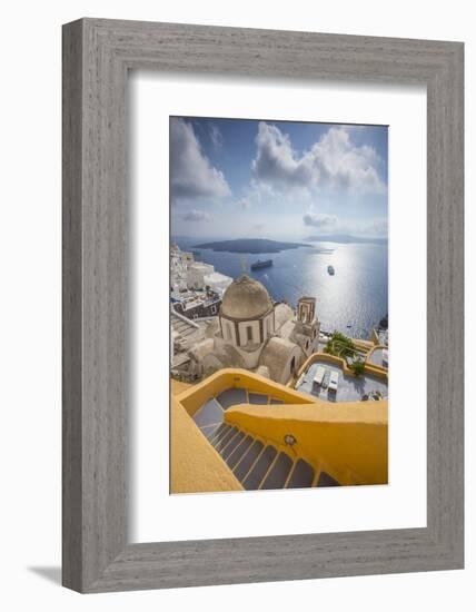 Fira, Santorini (Thira), Cyclades Islands, Greece-Jon Arnold-Framed Photographic Print