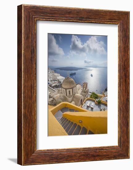 Fira, Santorini (Thira), Cyclades Islands, Greece-Jon Arnold-Framed Photographic Print