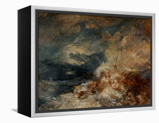 Fire Aboard Ship-J. M. W. Turner-Framed Premier Image Canvas