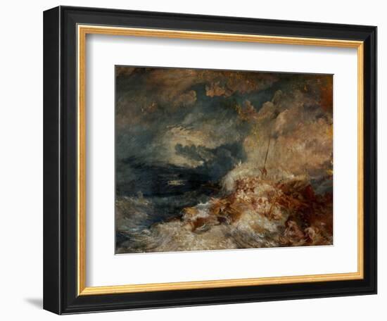 Fire Aboard Ship-J. M. W. Turner-Framed Giclee Print