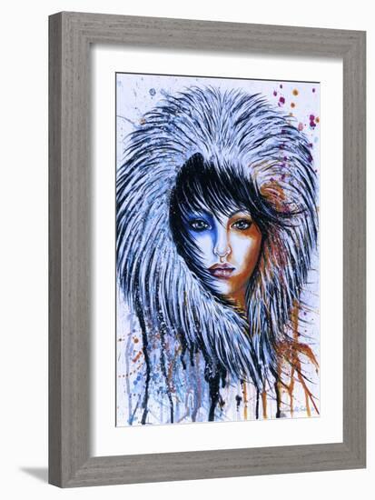 Fire and Ice Girl Portrait-Michelle Faber-Framed Giclee Print