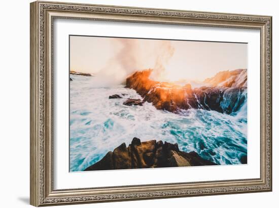 Fire and Sea, Sonoma Coast, California Coast, Pacific Ocean-Vincent James-Framed Photographic Print