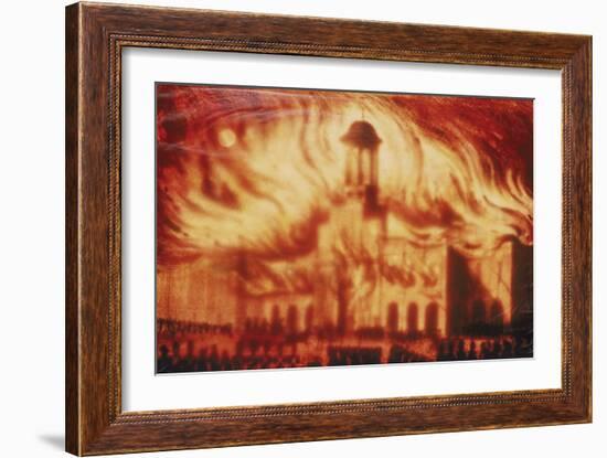 Fire at the Royal Exchange, London, 1838-null-Framed Giclee Print