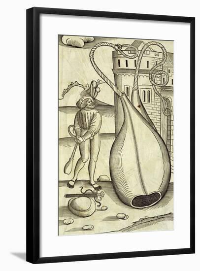 Fire-Bags, Engraving from De Re Militari-null-Framed Giclee Print