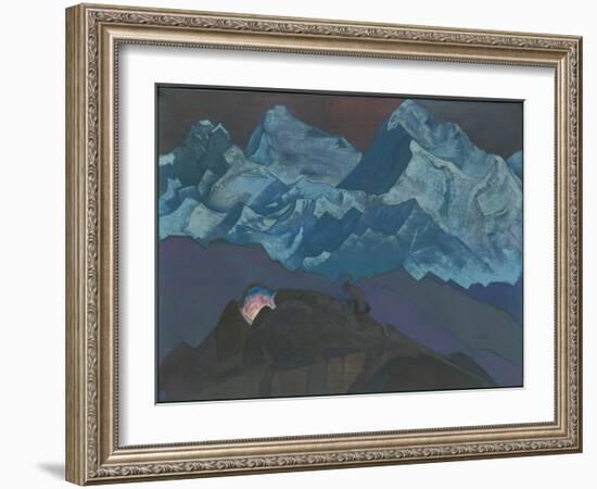 Fire Blossom. ?His Country? Series, 1924 (Tempera on Canvas)-Nicholas Roerich-Framed Giclee Print