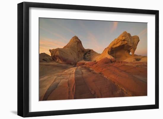 Fire Canyon Arch At Sunset In Valley Of Fire State Park, Nevada-Austin Cronnelly-Framed Photographic Print