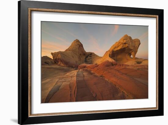 Fire Canyon Arch At Sunset In Valley Of Fire State Park, Nevada-Austin Cronnelly-Framed Photographic Print