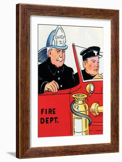 Fire Chief And Driver-Julia Letheld Hahn-Framed Art Print