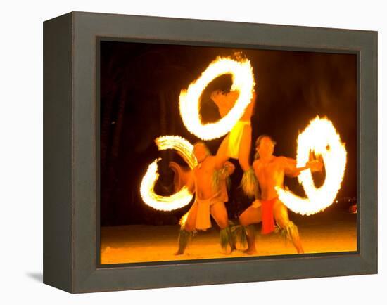 Fire Dance at Bora Bora Nui Resort and Spa, Bora Bora, Society Islands, French Polynesia-Michele Westmorland-Framed Premier Image Canvas