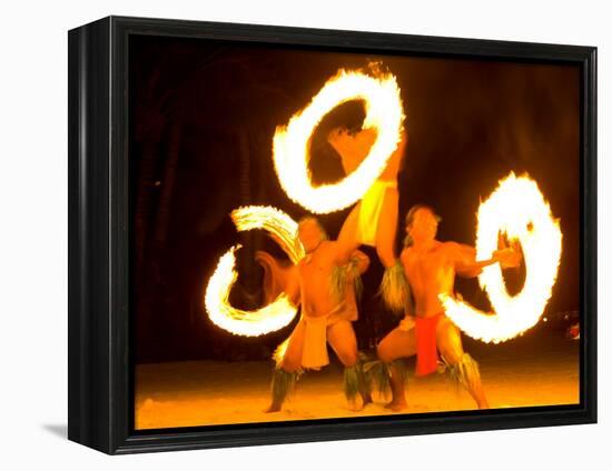 Fire Dance at Bora Bora Nui Resort and Spa, Bora Bora, Society Islands, French Polynesia-Michele Westmorland-Framed Premier Image Canvas