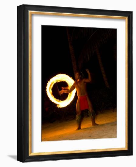 Fire Dance at Bora Bora Nui Resort and Spa, Bora Bora, Society Islands, French Polynesia-Michele Westmorland-Framed Photographic Print