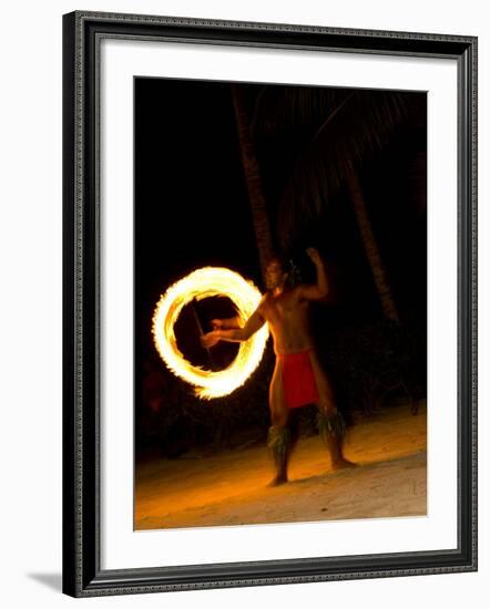 Fire Dance at Bora Bora Nui Resort and Spa, Bora Bora, Society Islands, French Polynesia-Michele Westmorland-Framed Photographic Print