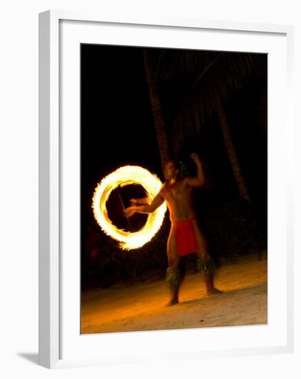 Fire Dance at Bora Bora Nui Resort and Spa, Bora Bora, Society Islands, French Polynesia-Michele Westmorland-Framed Photographic Print