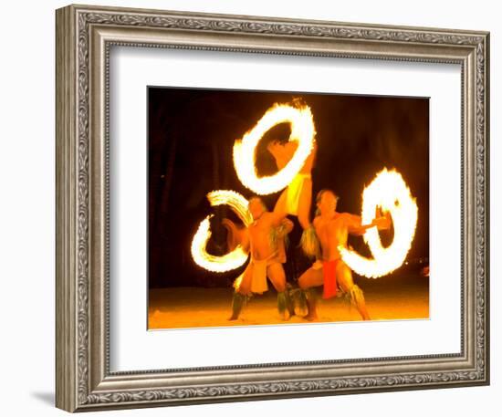 Fire Dance at Bora Bora Nui Resort and Spa, Bora Bora, Society Islands, French Polynesia-Michele Westmorland-Framed Photographic Print