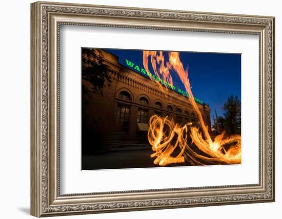 Fire Dancers In Spokane WA-Steve Gadomski-Framed Photographic Print