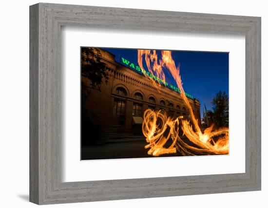 Fire Dancers In Spokane WA-Steve Gadomski-Framed Photographic Print