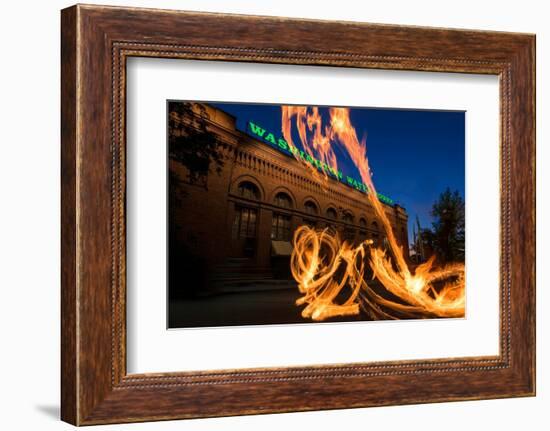 Fire Dancers In Spokane WA-Steve Gadomski-Framed Photographic Print