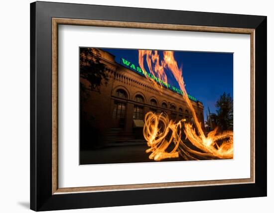 Fire Dancers In Spokane WA-Steve Gadomski-Framed Photographic Print