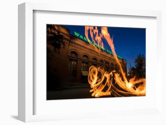 Fire Dancers In Spokane WA-Steve Gadomski-Framed Photographic Print