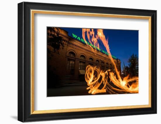 Fire Dancers In Spokane WA-Steve Gadomski-Framed Photographic Print