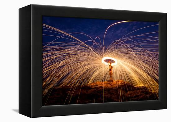 Fire Dancing on the Rocks-Infinity T29-Framed Premier Image Canvas