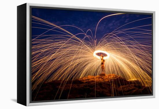 Fire Dancing on the Rocks-Infinity T29-Framed Premier Image Canvas