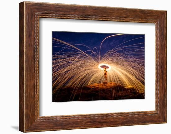 Fire Dancing on the Rocks-Infinity T29-Framed Photographic Print