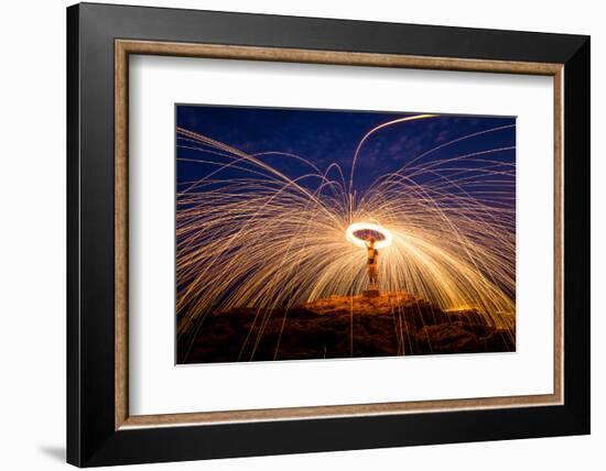 Fire Dancing on the Rocks-Infinity T29-Framed Photographic Print