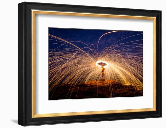 Fire Dancing on the Rocks-Infinity T29-Framed Photographic Print