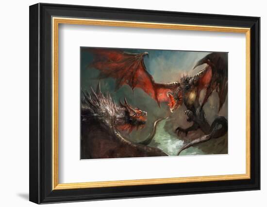 Fire Dragon Air Duel-null-Framed Premium Giclee Print