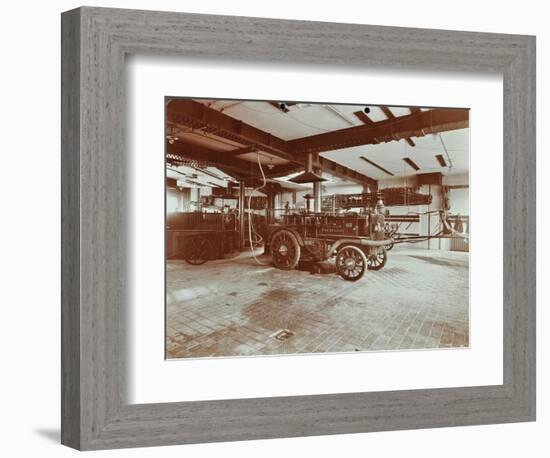Fire Engine at Cannon Street Fire Station, Cannon Street, City of London, 1907-null-Framed Photographic Print
