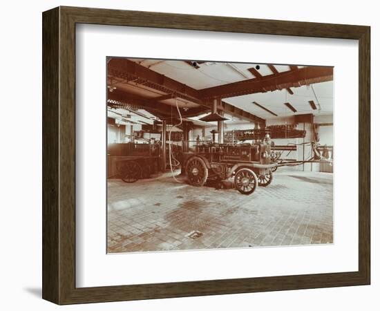 Fire Engine at Cannon Street Fire Station, Cannon Street, City of London, 1907-null-Framed Photographic Print