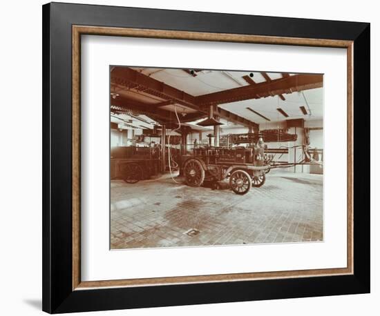 Fire Engine at Cannon Street Fire Station, Cannon Street, City of London, 1907-null-Framed Photographic Print