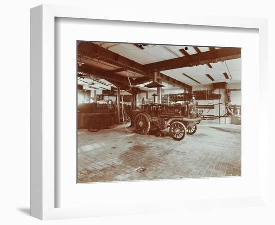 Fire Engine at Cannon Street Fire Station, Cannon Street, City of London, 1907-null-Framed Photographic Print