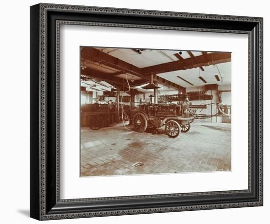 Fire Engine at Cannon Street Fire Station, Cannon Street, City of London, 1907-null-Framed Photographic Print