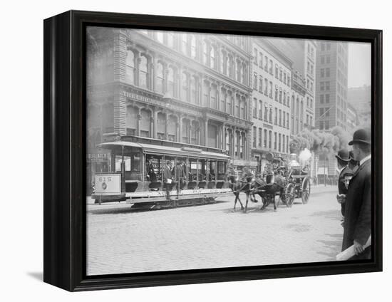 Fire Engine Being Pulled by a Horse-null-Framed Premier Image Canvas