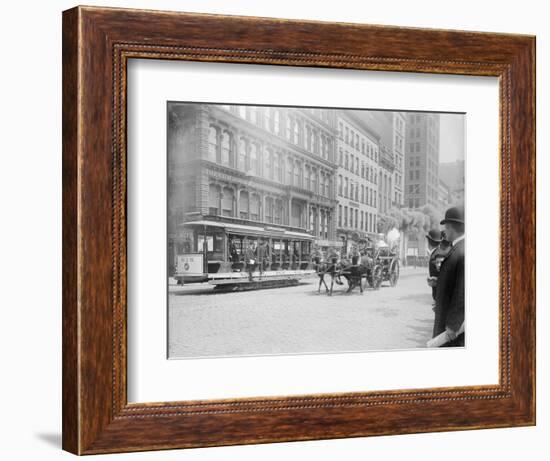 Fire Engine Being Pulled by a Horse-null-Framed Photographic Print