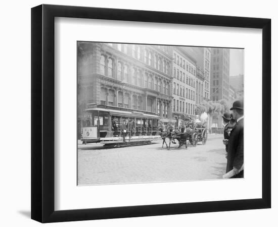 Fire Engine Being Pulled by a Horse-null-Framed Photographic Print