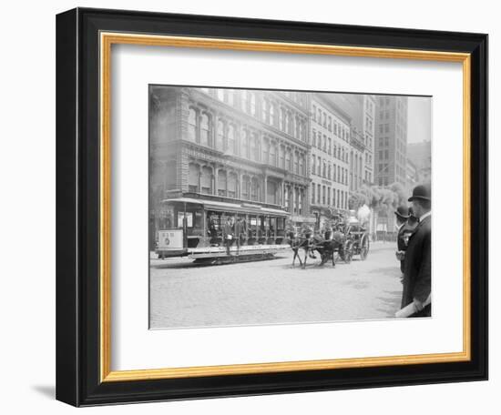 Fire Engine Being Pulled by a Horse-null-Framed Photographic Print