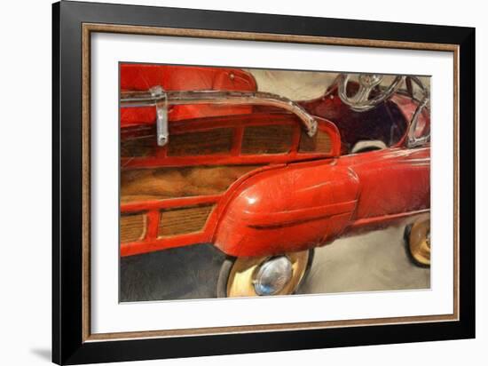 Fire Engine Pedal Car-Michelle Calkins-Framed Art Print