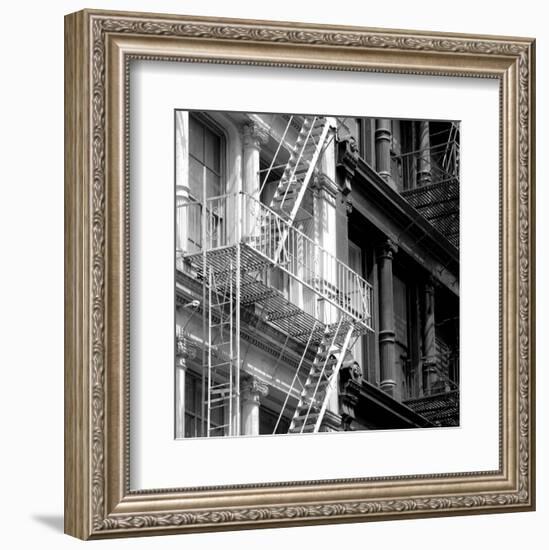 Fire Escape (b/w)-Erin Clark-Framed Art Print