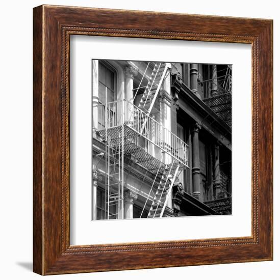 Fire Escape (b/w)-Erin Clark-Framed Art Print