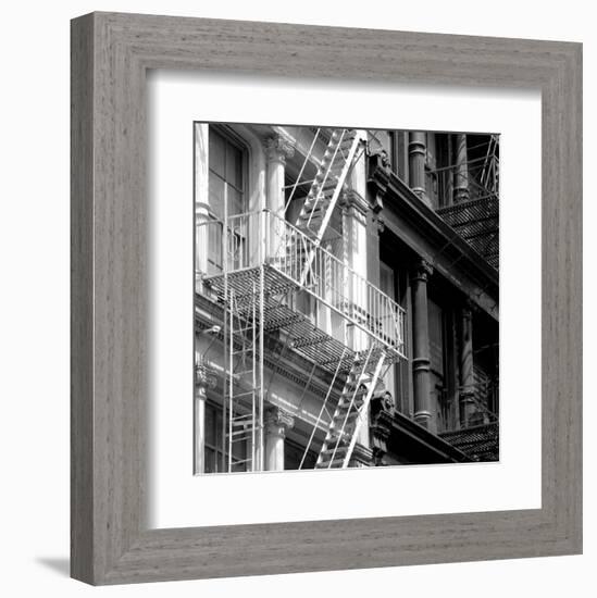 Fire Escape (b/w)-Erin Clark-Framed Art Print