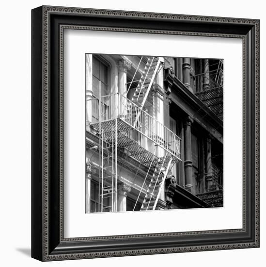 Fire Escape (b/w)-Erin Clark-Framed Art Print