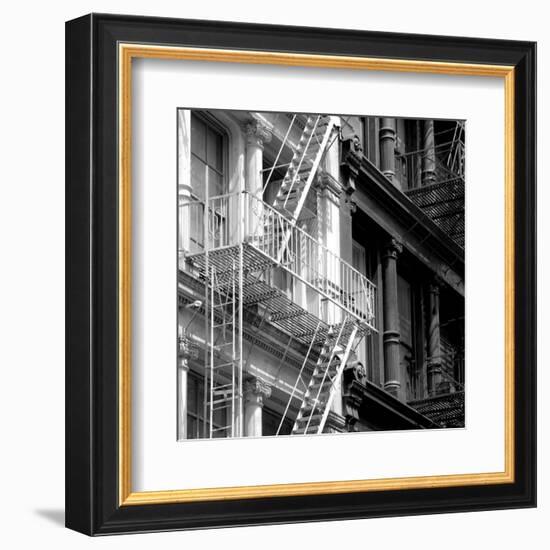 Fire Escape (b/w)-Erin Clark-Framed Art Print